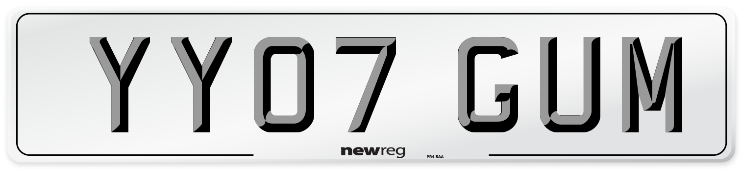 YY07 GUM Number Plate from New Reg